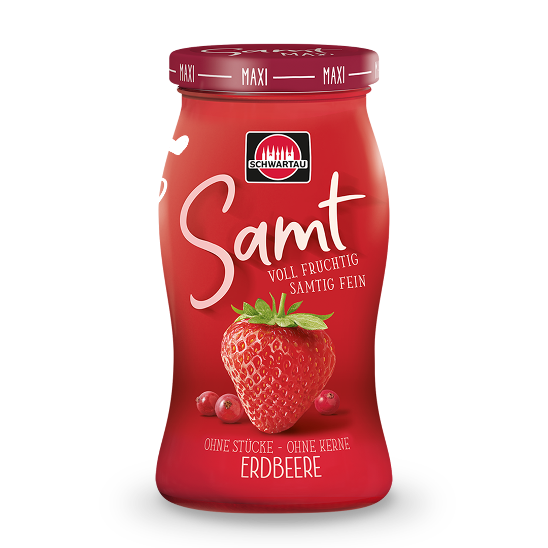 Samt Erdbeere Maxi-Glas